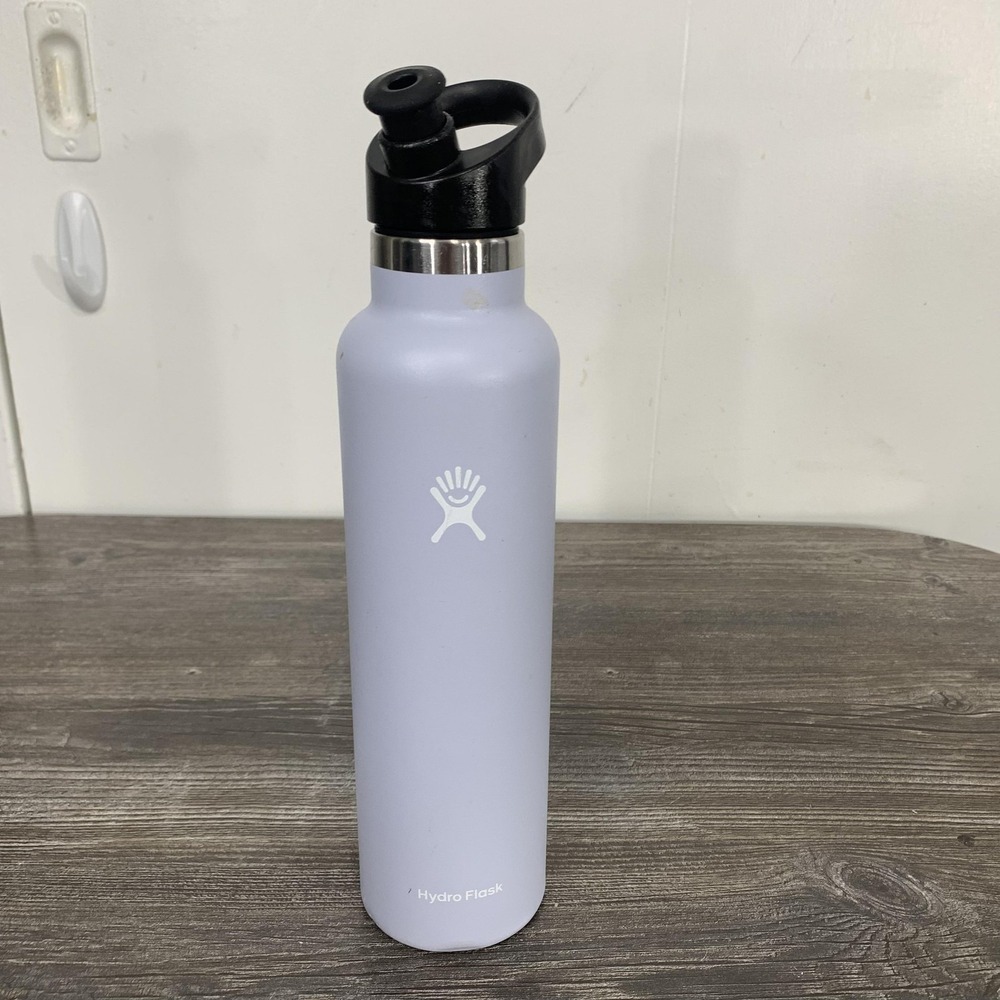 Hydro Flask 24 Oz Standard Mouth Fog Water Bottle Vacuum Insulated 2‎ Caps